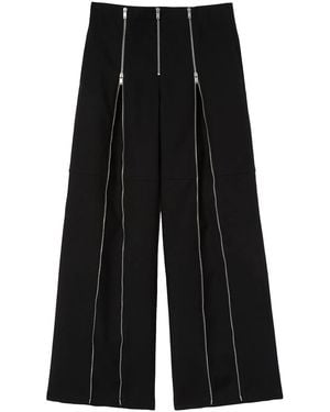 Jil Sander Zip-Up Wide-Leg Trousers - Black