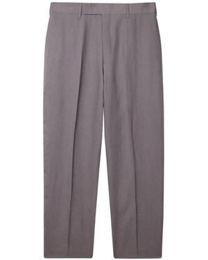 Paul Smith Pressed-Crease Relaxed-Fit Linen Pants - Gray