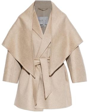 Max Mara Abrigo Detto Con Cinturón - Neutro