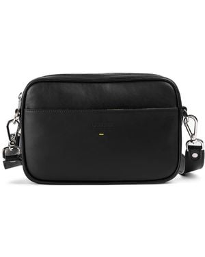 Doucal's Logo-Debossed Leather Messenger Bag - Black