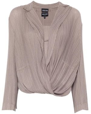 Giorgio Armani Pleated Tank Top And Blouse Set - Natural