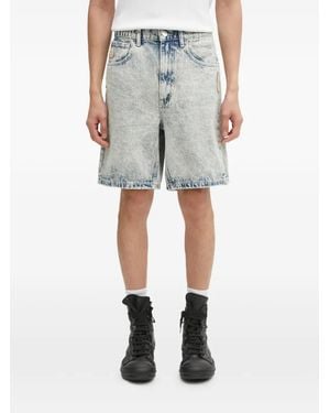 Aape By A Bathing Ape Shorts Denim Con Applicazione - Blu