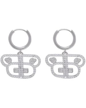 A Bathing Ape Crystal-Embellished Drop Earrings - White