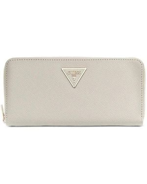 Guess Laurel Maxi Triangle-Logo Wallet - Natural