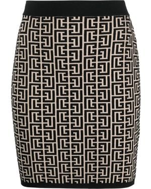 Balmain Minigonna Con Effetto Jacquard - Nero