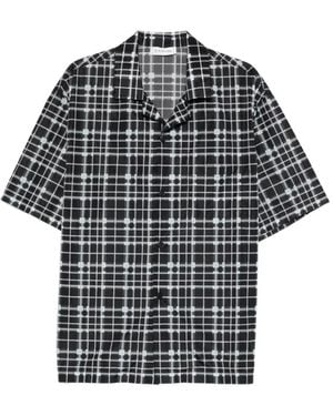 Lanvin Check-Pattern Shirt - Gray