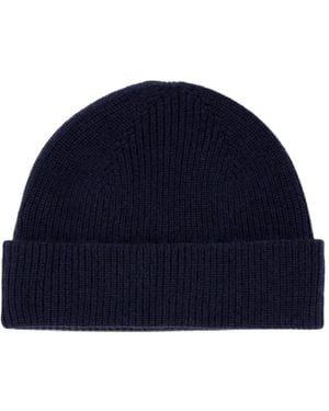 ZEGNA Ribbed-Knit Beanie Hat - Blue