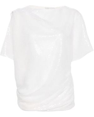 R.ev The Keziah Sequin Blouse - White