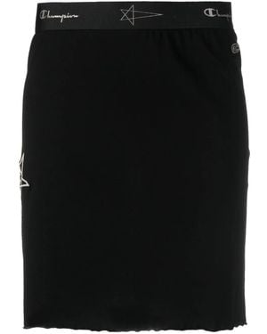 Rick Owens X Champion Logo-Embroidered Straight Skirt - Black