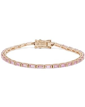 Kolor Pulsera Creo En Oro Amarillo De 14 Ct Con Zafiro - Blanco