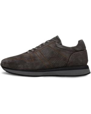 Poche Paris Perforierte Tenisice Wildleder-Sneakers - Braun