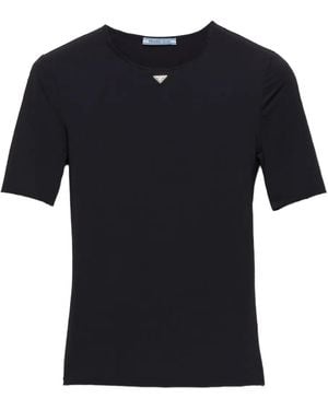 Prada T-Shirt À Col Rond - Noir
