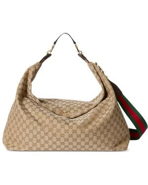 Gucci Brera Large Gg Supreme Shoulder Bag - Metallic