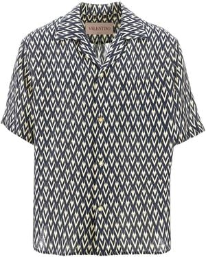 Valentino Garavani Toute La V Bowling Shirt - Gray