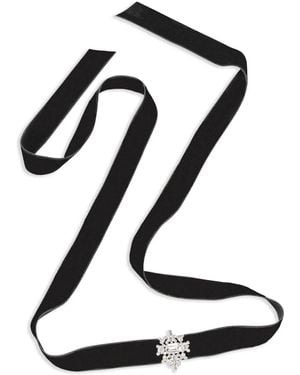 Jennifer Behr Angelica Ribbon Tie Choker - Black