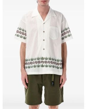 Manastash Manaloha Leaf-Print Short-Sleeve Shirt - White