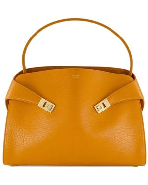Ferragamo Hug レザーショルダーバッグ M - オレンジ