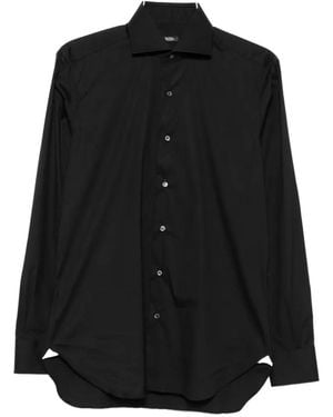 Barba Napoli Spread-Collar Long-Sleeve Shirt - Black