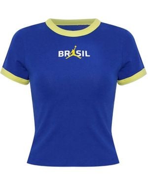 Nike Retro Brazil P6 Logo-Print T-Shirt - Blue
