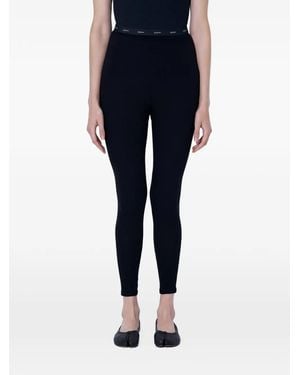 Yohji Yamamoto Elasticated-Waistband Leggings - Blue