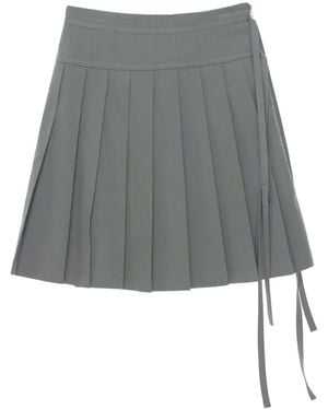 Low Classic Pleated Skirt - Gray