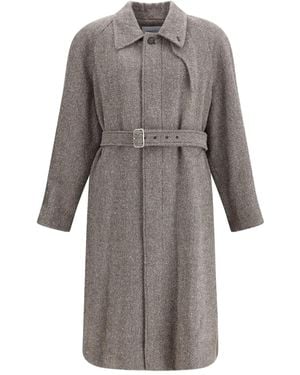 Ferragamo Mantel mit Fischgrätenmuster - Grau