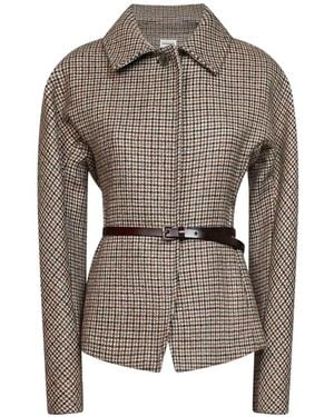 P.A.R.O.S.H. Houndstooth-Pattern Belted Jacket - Gray