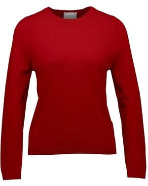 Allude Gebreide Trui Met Ronde Hals - Rood