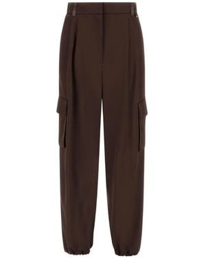 Herno Pantalones Ajustados Con Bolsillos Cargo - Marrón