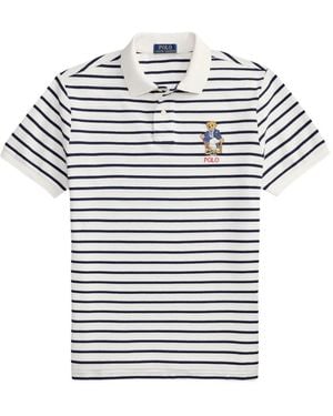 Polo Ralph Lauren Striped Bear Polo Shirt - White