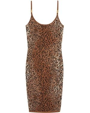 Versace Dress With Animal Motif - Brown