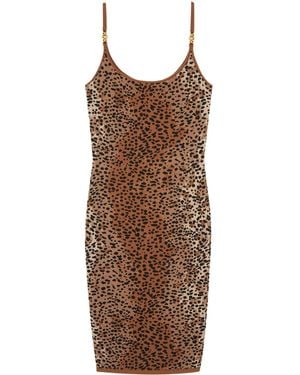 Versace Dress With Animal Motif - Brown