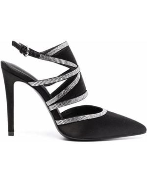 Ferragamo Delianne Crystal-Embellished Slingback Court Shoes - Black