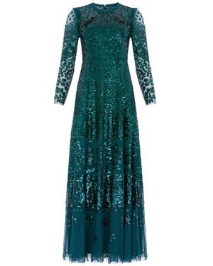 Needle & Thread Aurora Sequin-Embellished Gown Maxi Dress - Green