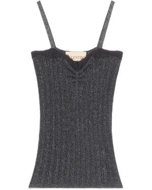 Valentino Garavani Lurex Knit Top - Black