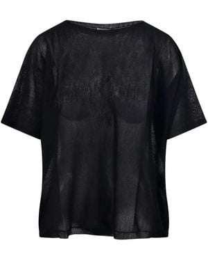 Roberto Collina Sheer Fine-Knit T-Shirt - Black