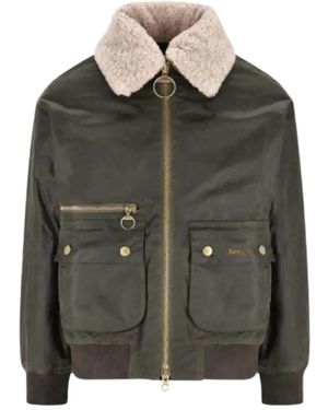 Barbour Shearling-Collar Pocket Jacket - Green