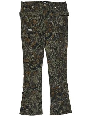 GUAPI Camouflage-Print Jeans - Gray
