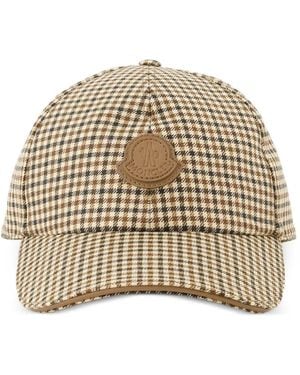 Moncler Check Wool Baseball Cap - Natural