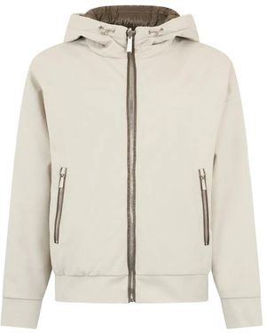 Moorer Zip-Up Hooded Jacket - White