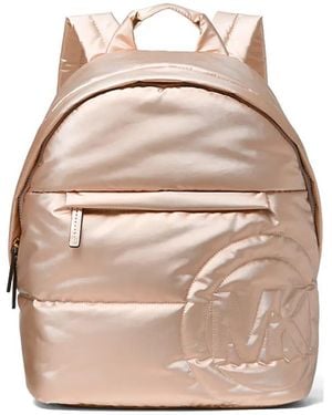 Michael Kors Rae Medium Quilted Metallic Backpack - Natural
