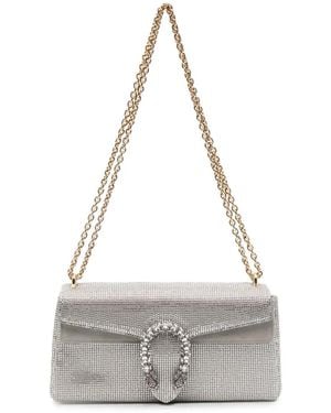 Gucci Dionysus Crystal-Embellished Shoulder Bag - White