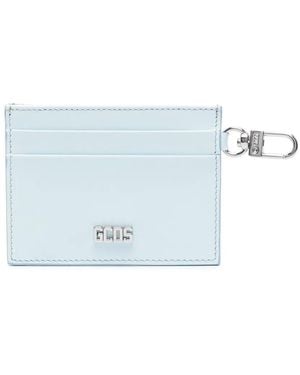 Gcds Comma Leather Card Holder - Blue