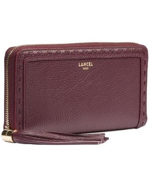 Lancel Tassel Zip-Around Wallet - Purple