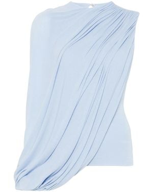 MANURI Draped Blouse - Blue