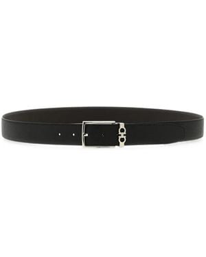 Ferragamo Reversible And Adjustable Gancini Belt - White