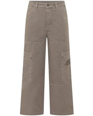 Off-White c/o Virgil Abloh Embroidered-Logo Cargo Trousers - Grey