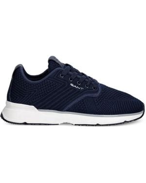 GANT Knit-Texture Paneled Sneakers - Blue