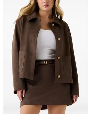 Guess Grace Suede Jacket - Brown