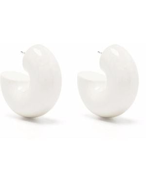 Uncommon Matters Beam Chunky Hoop Earrings - White